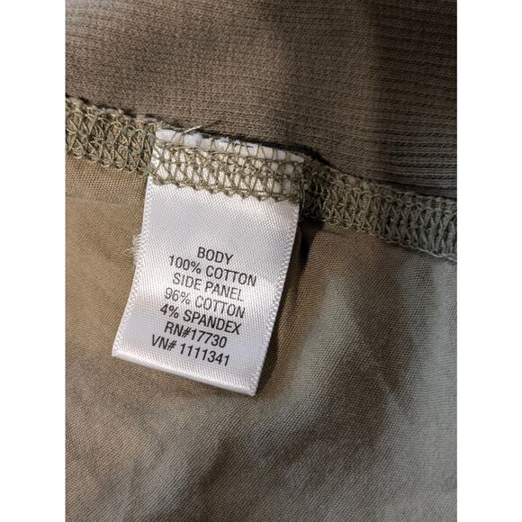 Converse Womens Medium Blouse Button Up 3/4 Sleeve Army Olive Green One Star Top - Picture 14 of 16